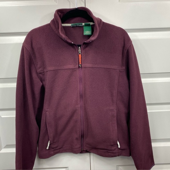 LL Bean Fleece Full Zip Up Jacket Men's  Red Maroon Medium OBCY9 - Picture 1 of 5